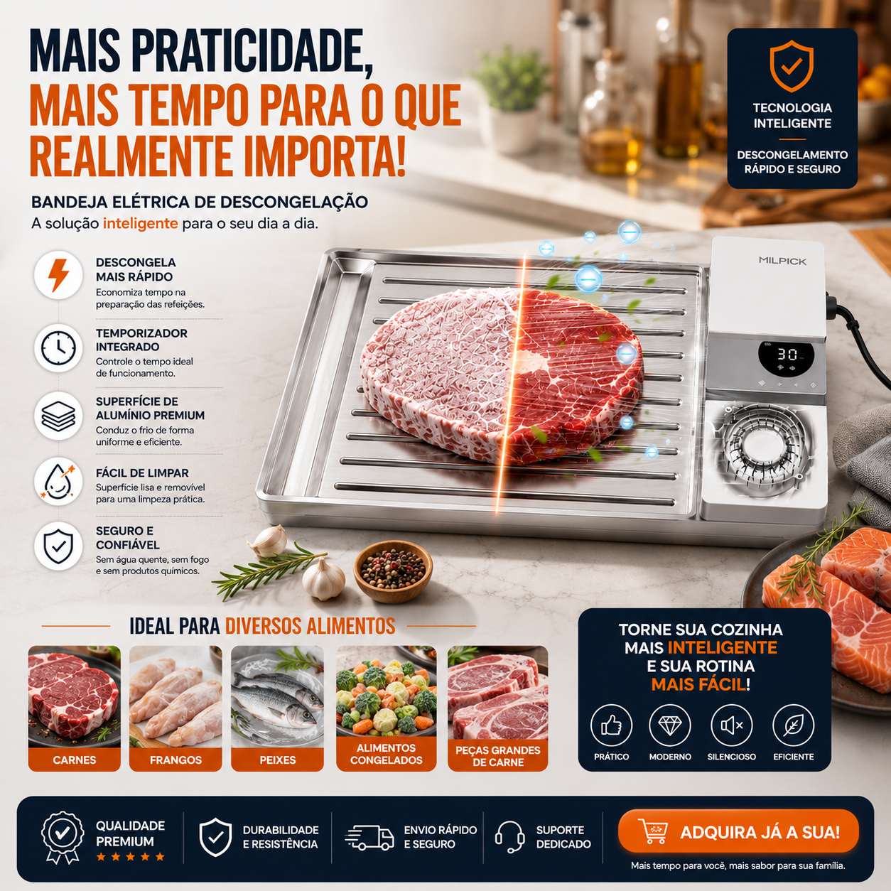 Bandeja Descongela Rápido.