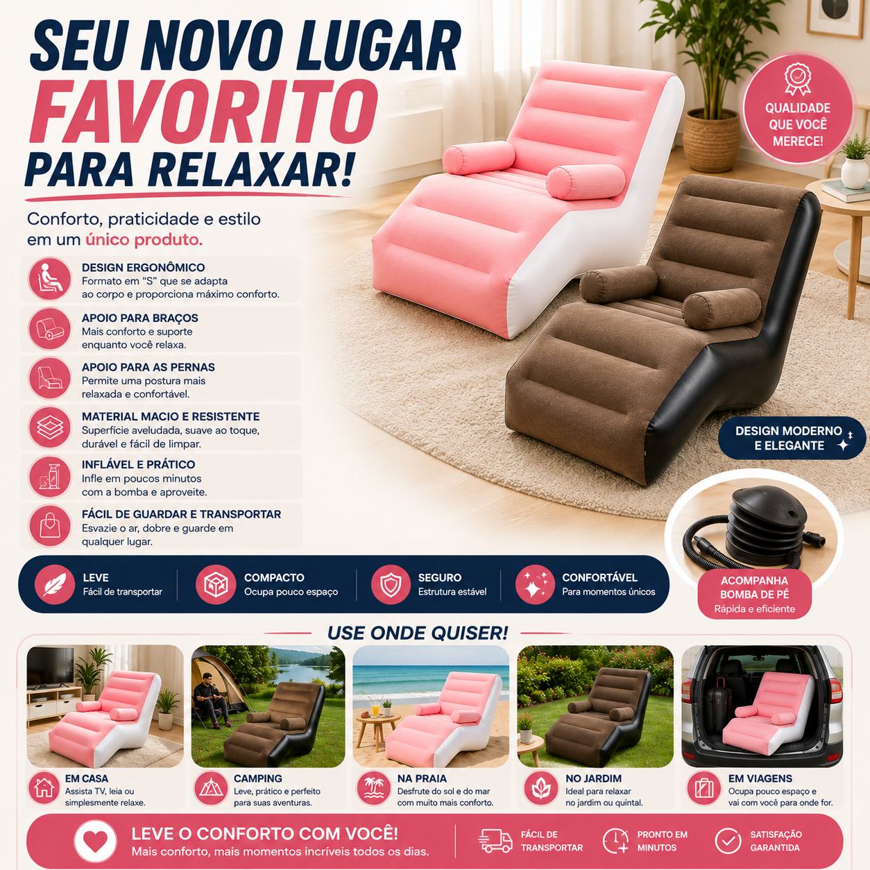 Cadeira Inflável de Relaxamento