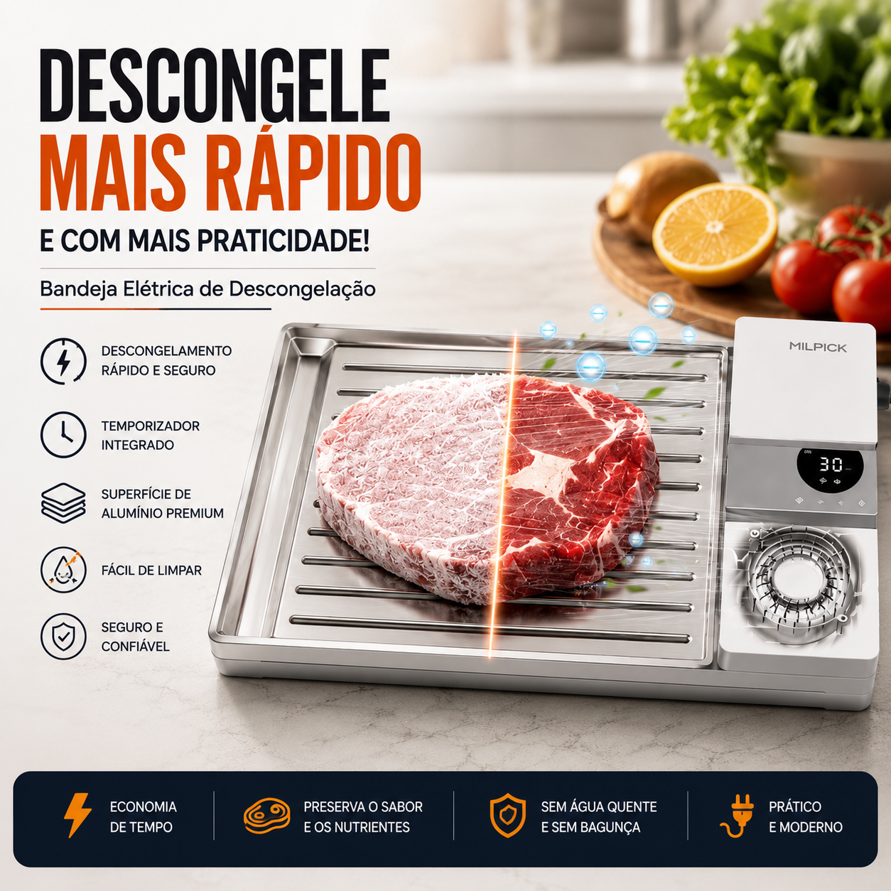 Bandeja Descongela Rápido.