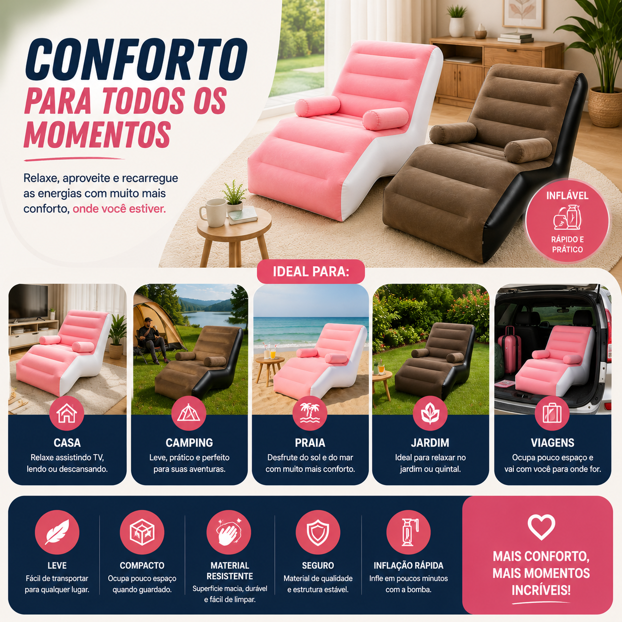 Cadeira Inflável de Relaxamento